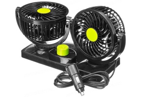 Автовентилятор "АТ" D=110мм 24V, двойной (с решеткой пластик, вращение180/360гр.)