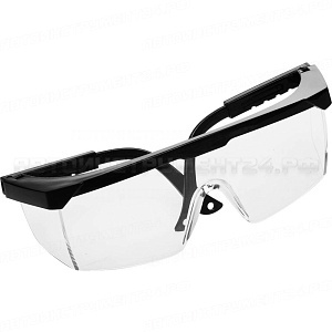 Очки STAYER защитные с регулируемыми по длине дужками, поликарбонатные прозрачные линзы с оправой