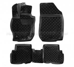 Ковры в салон (3D с подпят.) для Nissan Almera (G11) (13-) компл. 4 шт., (крепеж), выс. борт, полимер., черн. AIRLINE, ACM-PS-48