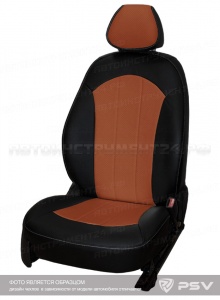 Чехлы Toyota Camry V50 2011 черно-коричневая экокожа "Оригинал"