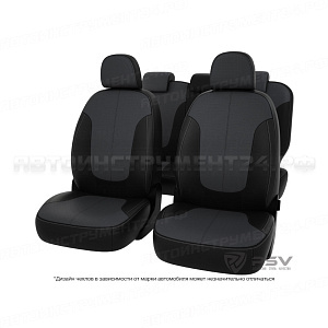 Чехлы VW Jetta 2011 Comfortline черно-cерая экокожа "Оригинал"