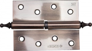 Петля дверная разъемная ЗУБР "ЭКСПЕРТ", 1 подшипник, цвет ст. медь (AC), правая, с крепежом, 100х75х2,5мм, 2 шт