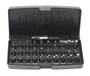 Набор бит с битодержателем 31 предмет 1/4"(PH 0-PH3, PZ1-PZ3, SL4-6.5,H3-6, T5-40-25мм) Forsage F-23113
