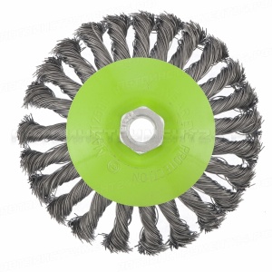 Щетка для УШМ, 125 мм, М14, "тарелка", крученая металлическая проволока СИБРТЕХ