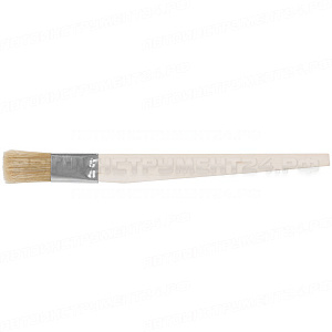 Кисть узкая, натуральная светлая щетина, деревянная ручка 25 мм
