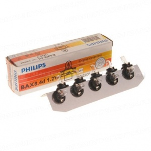 Автолампа BAX1.2W с черным патроном (BX8.4d) 12V PHILIPS /10/200 NEW