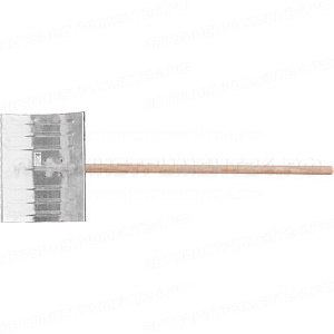 Лопата для уборки снега тротуарная стальная оцинкованная, деревянный черенок 460х360x1390 мм