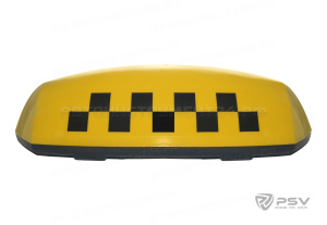 Знак "TAXI" (шашка) 4 магнита - средний, подсветка 12V, желтый TX-m-y