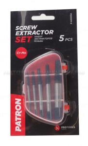 Набор экстракторов резьбы HSS 4241,5 предметов(М3-М18, "мелкий шаг"), в пластиковом футляре PATRON P-63005A