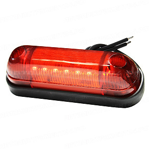 Фонарь габаритный LED 12-30V, MINI, красный (L=80мм, 6-светодиода), высокий