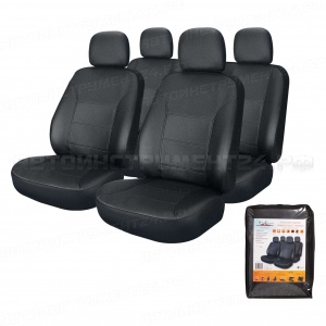 Чехлы для сидений универсальные "CARDINAL", 11 пред., экокожа, цвет черный AIRLINE, ACS-UEL-02