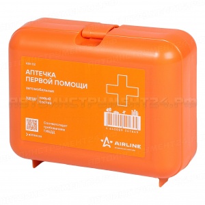 Аптечка автомобильная в пластиковом футляре (Соответствует требованиям ГИБДД) AIRLINE, AM-02