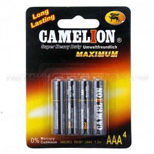 Элемент питания AAA: R03-BC4 SALINE 1,5V CAMELION /4/48/576 HIT