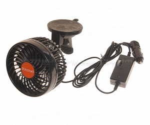 Вентилятор HX-702 12см (4.5") 24V (6.5W) диммер, на вакуумной присоске, с регулируемыми углами обдува black/orange MITCHELL 1/24 NEW