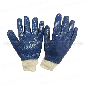 Перчатки INTERTOOL нитрил (манжет резинка) синие
