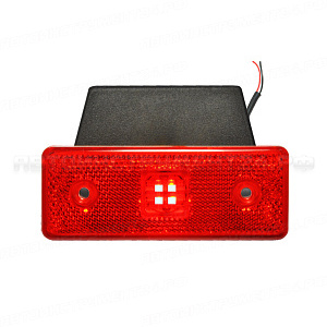 Фонарь габаритный LED 24V с пластик. кронштейном, красный (4-светодиода)