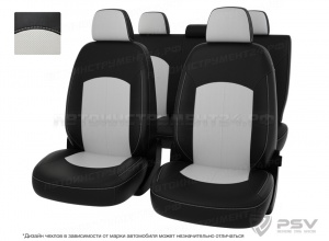 Чехлы Mitsubishi Outlander 2012 черно-белый экокожа "Оригинал"