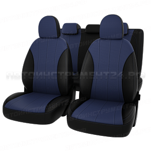 Чехлы Hyundai i30 2012 черно-синяя экокожа "Оригинал"