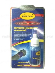 Фиксатор резьбы средней фиксации синий (от -60С до +150С) 6мл ASTROhim /1/24 NEW