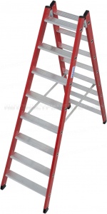 Диэлектрическая двухсторонняя стремянка 2х8 ступ из алюм Krause STABILO, 815446