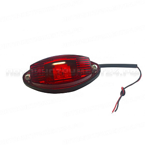 Фонарь боковой габаритный cветодиодный (LED) "лодочка люкс", красный с прокладкой ГФ2-02LED