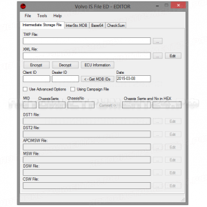 Программное обеспечение VOLVO Intermidiate File Encryptor\Decryptor (Editor) ver. 0.3.1., N24195