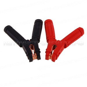Зажимные крокодилы для проводов прикуривателя 1000А комплект (с обрезиненной ручкой) 180x130мм