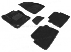 Коврики Ford Kuga II 2013 3D черный (Seintex) 85796