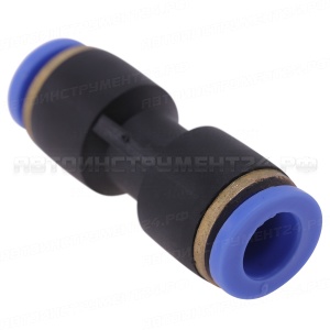 Соединитель тормозных трубок ПВХ, фитинг пластиковый прямой PUC D=9 мм