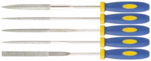 Надфили алмазные, мягкая ручка, 3х140х50 мм, 5 шт.