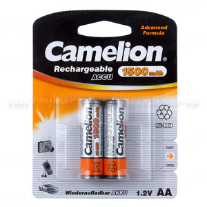 Аккумулятор AA: Ni-MH (никель-металлгидридный) 1500mAh 1,2V CAMELION /2/24/480