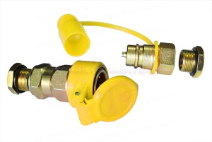 Разъем пневматический "АТ" М16/М22 FER-RO (желтый, с крышкой, к-т)