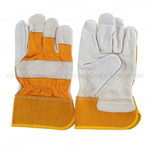 Перчатки кожанные комбинированные утеплённые ЮКОН