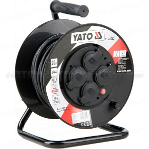 Удлинитель электрический на катушке 20м 4 розетки с крышками Yato YT-81052