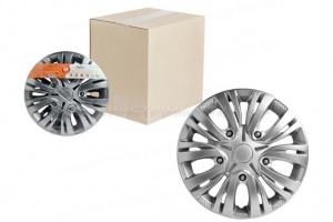 Колпаки колесные 14" "Лион", серебристый, карбон, компл. 2 шт. AIRLINE, AWCC-14-01