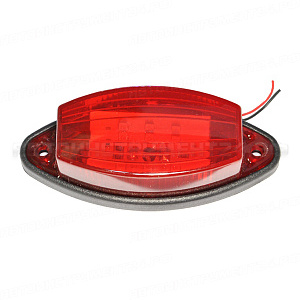 Фонарь габаритный LED 24V, красный (L=100мм, 6-светодиодов, "лодочка")