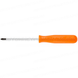 Отвертка "Эконом", CrV сталь, пластиковая оранжевая ручка 4х75 мм РН1