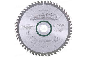 Пильный диск 216x2,4/1,8x30мм,HM,60FZ/TR,5neg Metabo