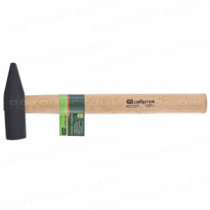 Молоток слесарный 1000 г, квадратный боек, деревянная рукоятка. СИБРТЕХ