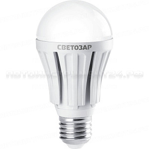 Лампа СВЕТОЗАР светодиодная "LED technology", цоколь E27(стандарт), теплый белый свет (2700К), 230В, 10Вт (75)