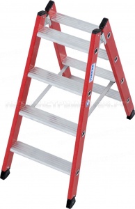 Диэлектрическая двухсторонняя стремянка 2х4 ступ из алюм Krause STABILO, 815408