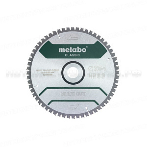 Пильн. диск MultiCutClassic 254x30 60 FZ/TZ5°neg/B Metabo