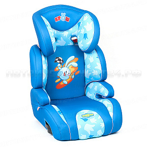 Детское кресло "Смешарики", группы 2/3 (15-36 кг/3-12 лет), полиэстер, поролон 3 см, синий/голубой с