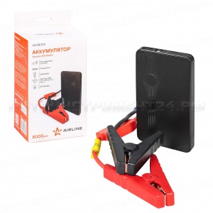 Аккумулятор внешний универсальный (Booster) 8000мАч: USB 5V/2A, пуск ДВС 350А, фонарь