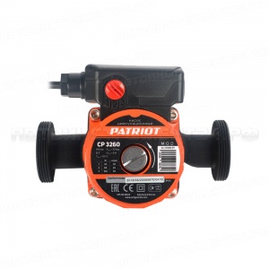 Насос циркуляционный Patriot CP 3260, 40/68/100 Вт. Напор 6 м., d - 32 мм., кабель 0,9 м, евровилка в комплекте, 315302624