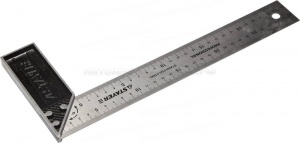 Угольник STAYER "PROFI" столярный, гравированная шкала, нержавеющее полотно 37мм, 300мм