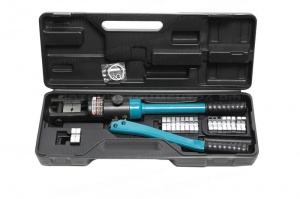 Инструмент гидравлический обжимной для кабелей 12т(ход штока-18мм, сечение 10-240мм2, адаптеры-16,25,35,50,70,95,120,150,185,240мм), в кейсе Forsage F-Y240A