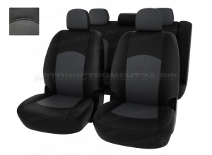 Чехлы Lada Largus 2012 Люкс 7 мест красный флок БРК