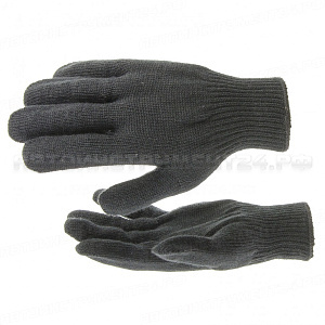 Перчатки трикотажные, акрил, чёрный, оверлок, Россия. СИБРТЕХ