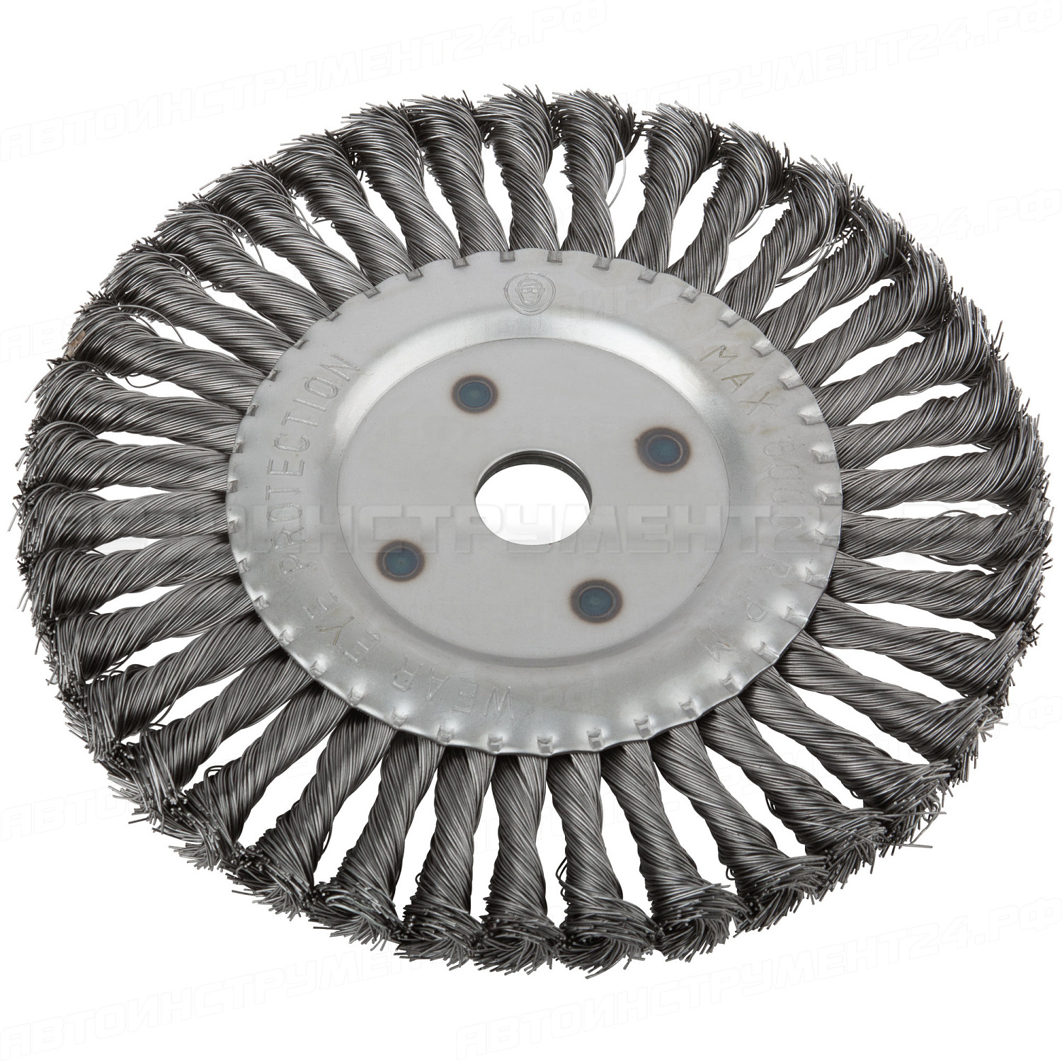 Корщетка-колесо, посадочный диаметр 22,2 мм, стальная витая проволока 200 мм